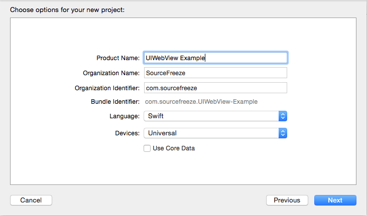 UIWebView example using swift in ios - Source Freeze