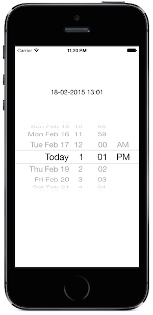 iOS DatePicker final output