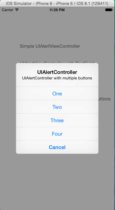 UIAlertController With MultipleButtons