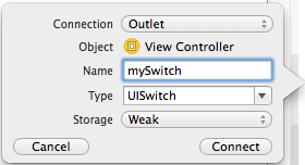UISwitch Outlet Created