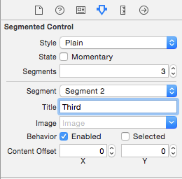 select ios segmented control file inspector