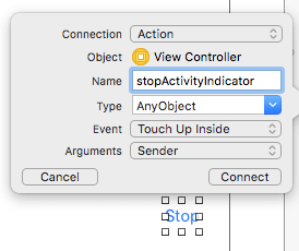 stop activity indicator action